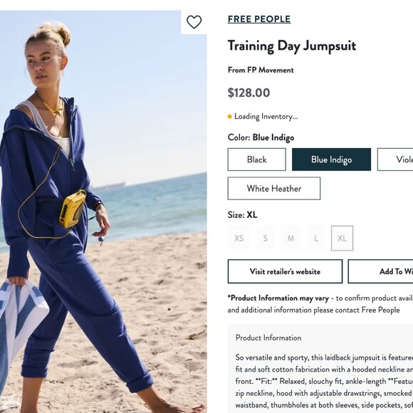 Free People Training Day Jumpsuit Indigo Blue π LAST ONE IN STOCK - Picture 10 of 14